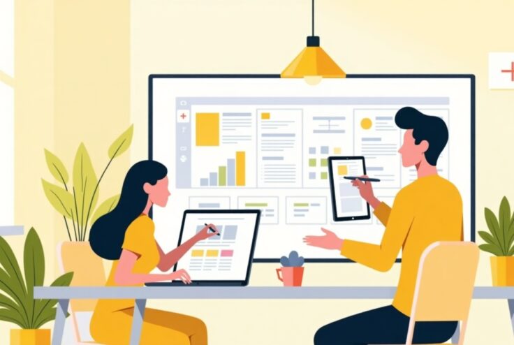 Flux_Dev_Flat_modern_illustration_of_a_designer_sketching_mobi_0