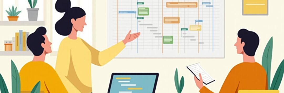 Flux_Dev_Flat_modern_illustration_of_a_project_manager_assigni_0