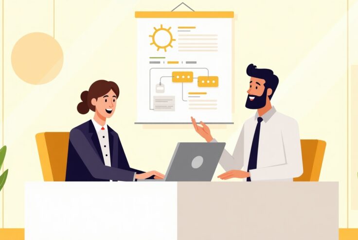 Flux_Dev_Flat_modern_illustration_of_an_IT_consultant_presenti_2